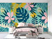 3D Modern Art Tropical Floral Palm Leaf Wall Mural Wallpaper GD 4942- Jess Art Decoration
