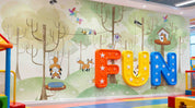 3D Play Centre Amusement Park Funfair Cartoon Animals Wall Mural Wallpaper 28