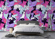 Abstract Graffiti Cute Cat Wallpaper urban graffiti wall mural for teen room, studio or feature wall
