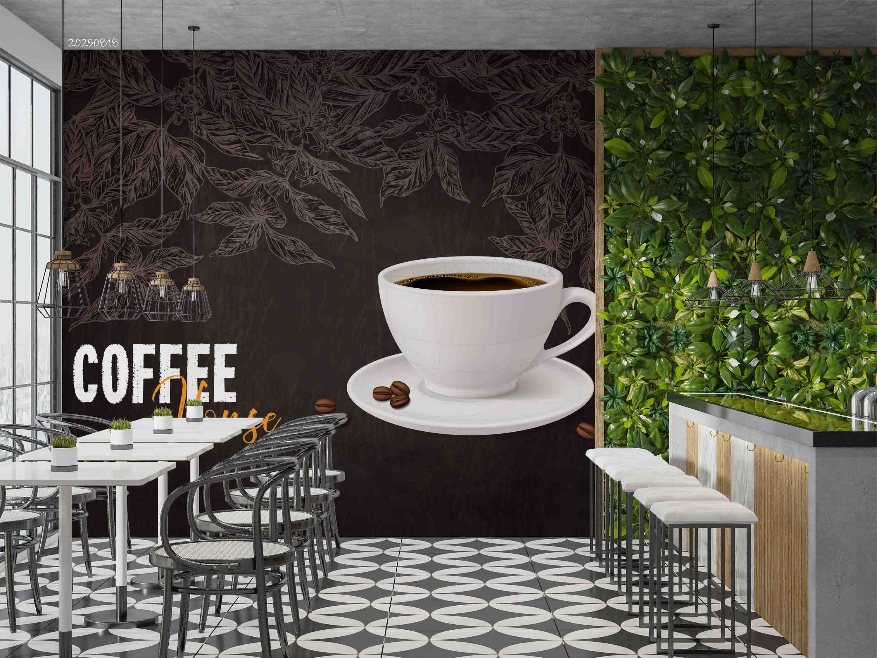 3D Coffee Shop Wall Mural Wallpaper 24