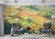 3D Hillside Floral Tree Nature Landscape Wallpaper Wall Mural Wall Decor Wall Art Wall Sticker Remoable Wallpaper LQH 19