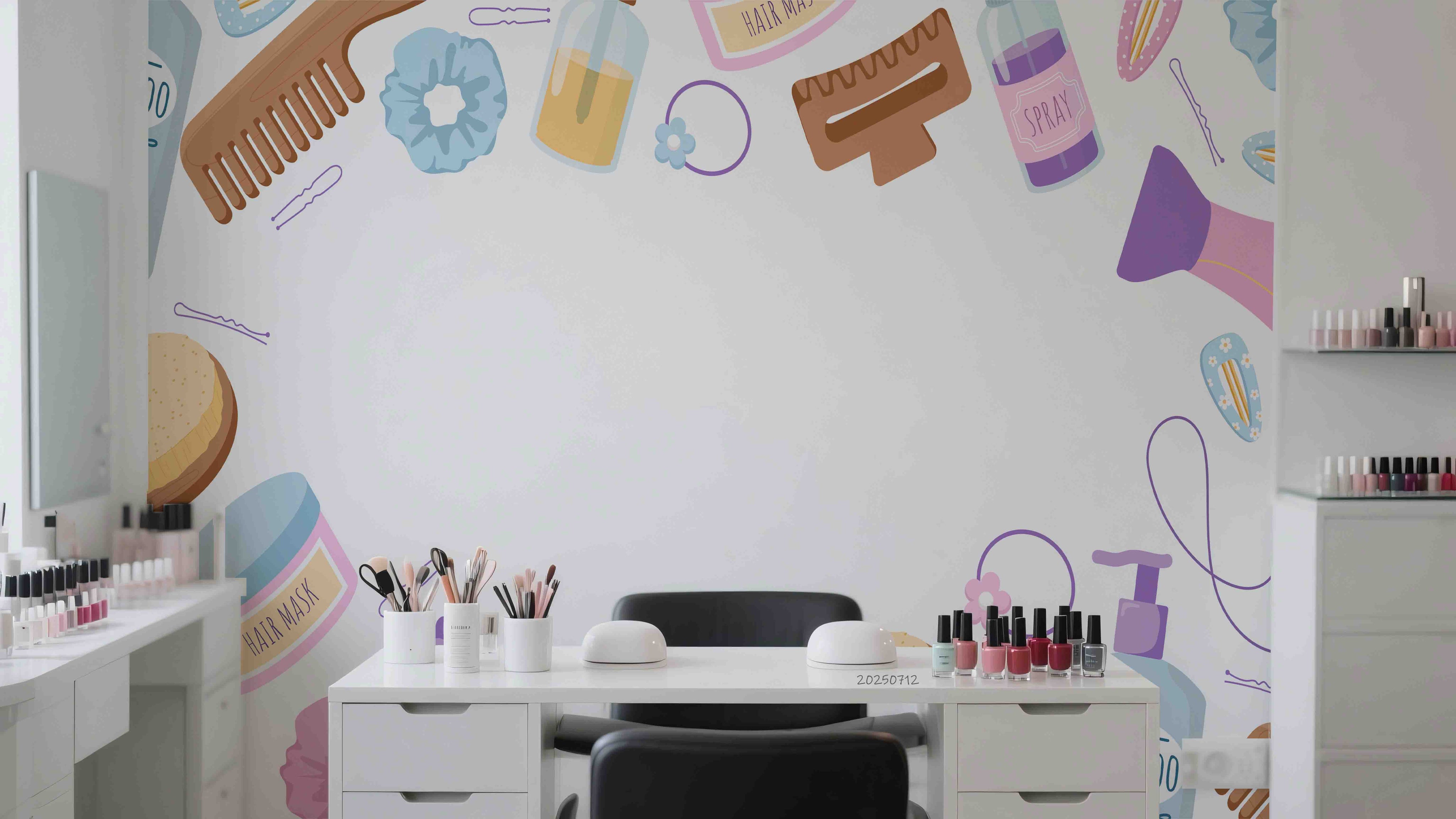 3D Salon Shop Beauty Salon Manicure Set Manicure Tools Wall Mural Wallpaper 51
