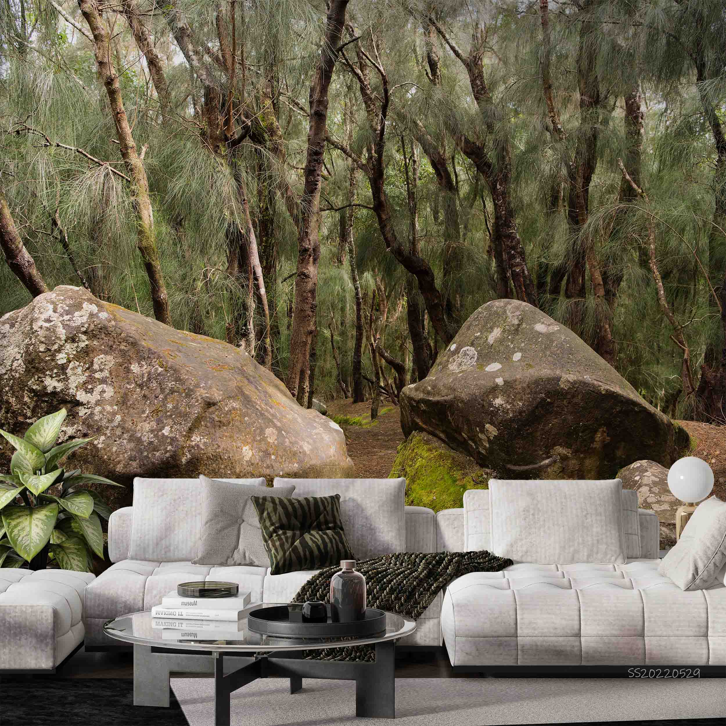 3D Exotic Ironwood Forest Stones Scenery Wall Mural Wallpaper GD 4290- Jess Art Decoration