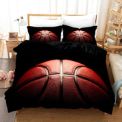 3D Sports Basketball Black Quilt Cover Set with Pillowcases