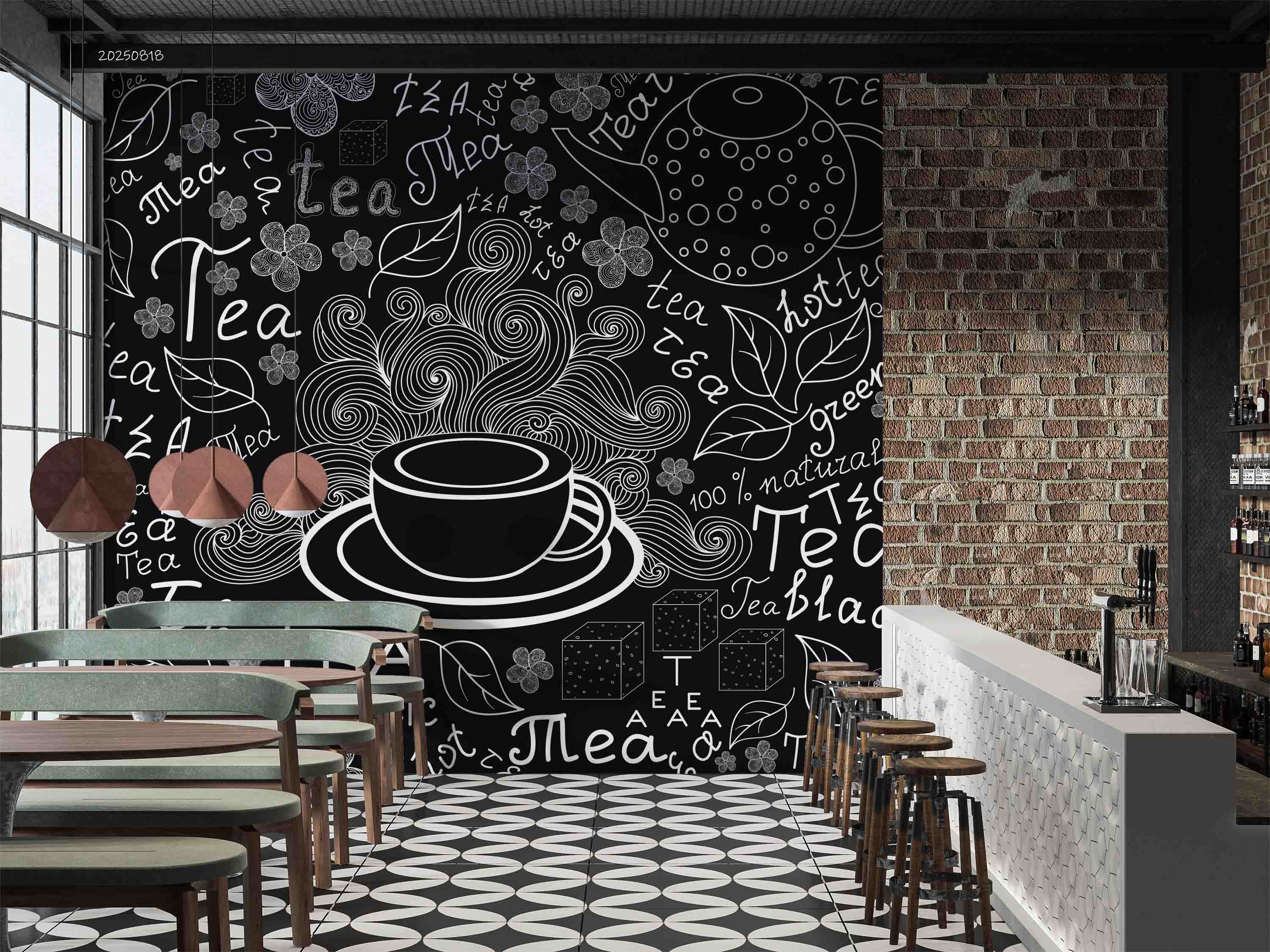3D Restaurant Snack Bar Coffee Shop Wall Mural Wallpaper 62
