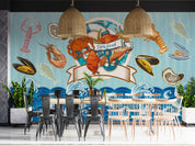 3D Animal Sea World Ocean Blue Fish Prawn Wall Mural Wallpaper YXL 18- Jess Art Decoration