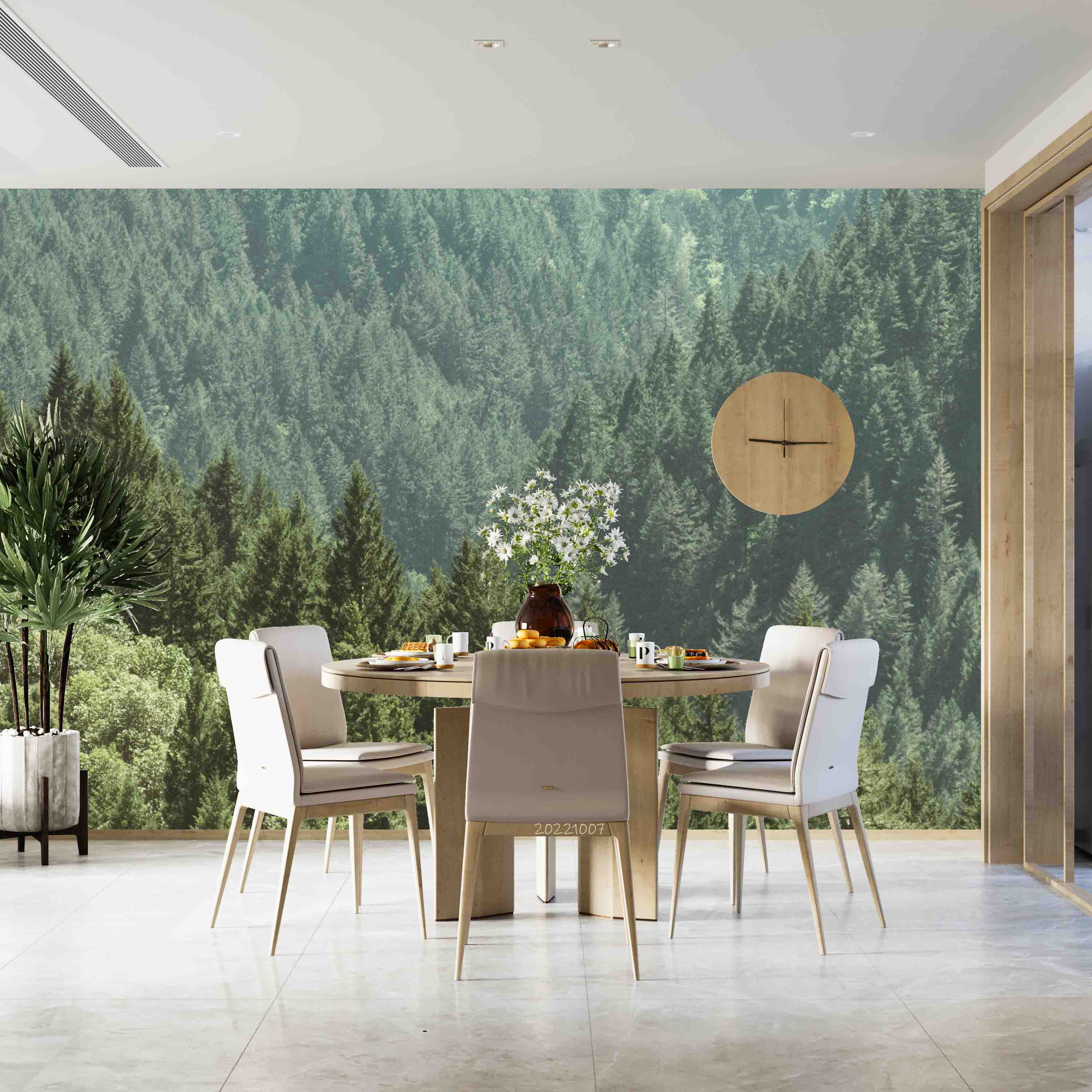 3D Beautiful Forest Pine Trees Wall Mural Wallpaper GD 3296- Jess Art Decoration