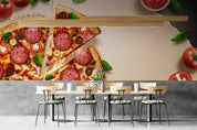 3D Restaurant Snack Bar Diner Fast Food Pizza Wall Mural Wallpaper 27