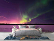 3D Pink Aurora Sky Forest Snow Scenery Wallpaper Wall Mural Wall Decor Wall Art Wall Sticker Remoable Wallpaper 18