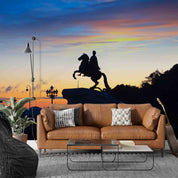 3D Urban Architecture Horse Person Sea Wall Mural Wallpaper YXL 2454