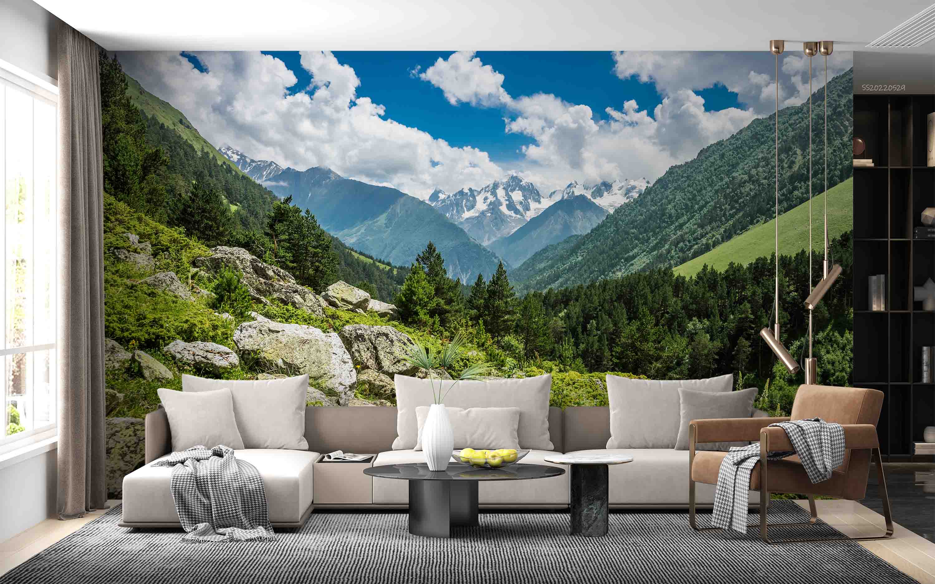 3D Summer Mountains Horizon Ilic Canyon Caucasus Wall Mural Wallpaper GD 4310- Jess Art Decoration