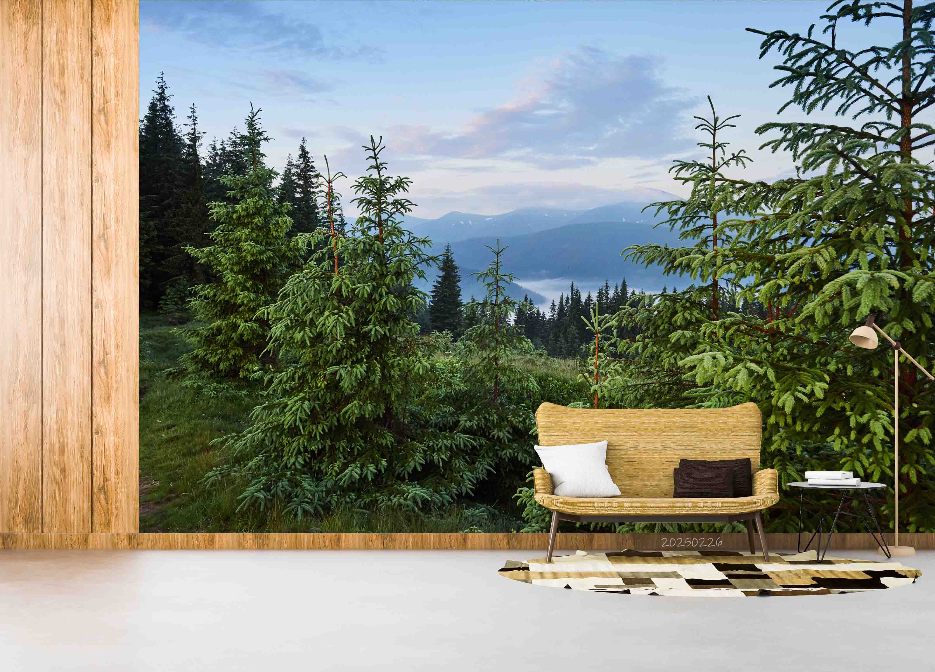 3D Blue Sky Clouds Green Forest Nature Scenery Wallpaper Wall Mural Wall Decor Wall Art Wall Sticker Remoable Wallpaper LQH