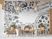3D Restaurant Snack Bar Diner Fast Food Pizza Wall Mural Wallpaper 52