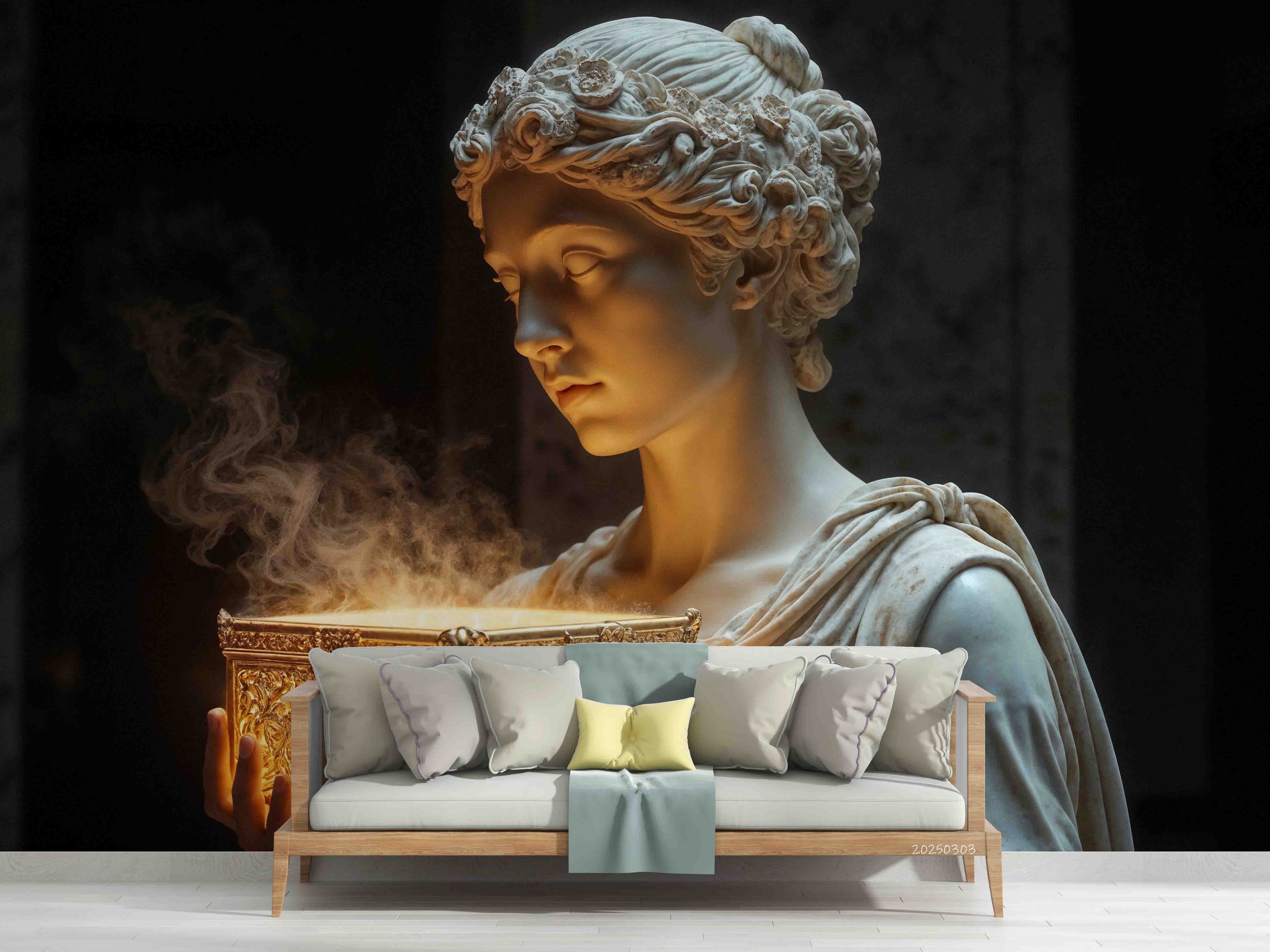 3D Mystical Sculpture Background Wallpaper Wall Mural Wall Decor Wall Art Wall Sticker Remoable Wallpaper LQH