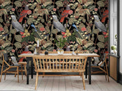 3D Jungle Plant Leaf Animal Birds Wall Mural Wallpaper GD 3241- Jess Art Decoration