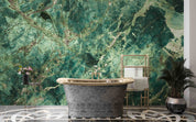3D Abstract Damaskeen Green Crack Wall Mural Wallpaper YXL 633