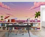 3D Cartoon Summer Sea Background Wall Mural Wallpaper GD 3392- Jess Art Decoration