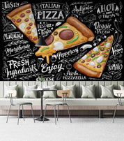 3D Restaurant Snack Bar Diner Fast Food Pizza Wall Mural Wallpaper 14