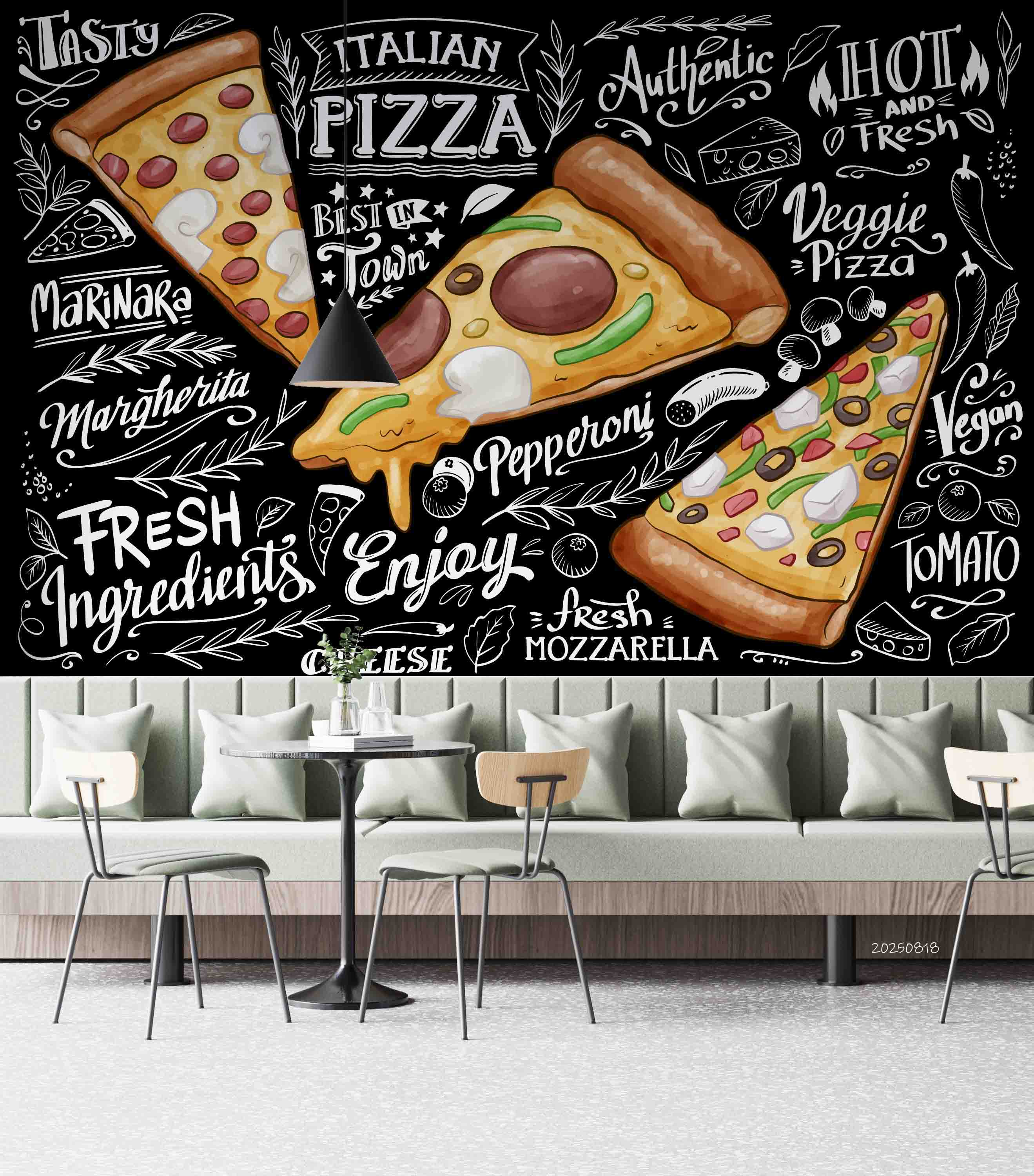 3D Restaurant Snack Bar Diner Fast Food Pizza Wall Mural Wallpaper 14
