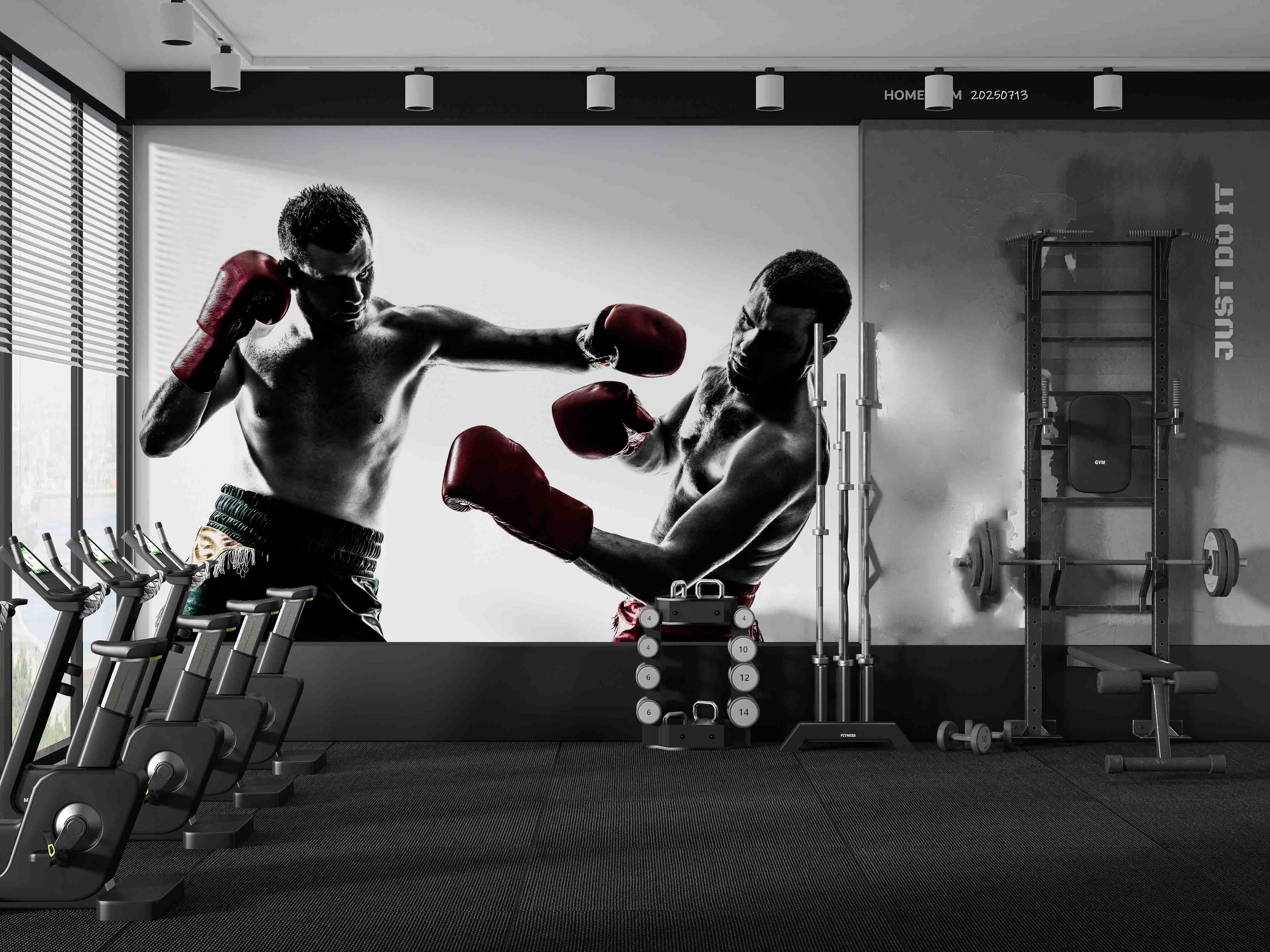 3D Gym Fitness Gymnasium Boxing Wall Mural Wallpaper 74