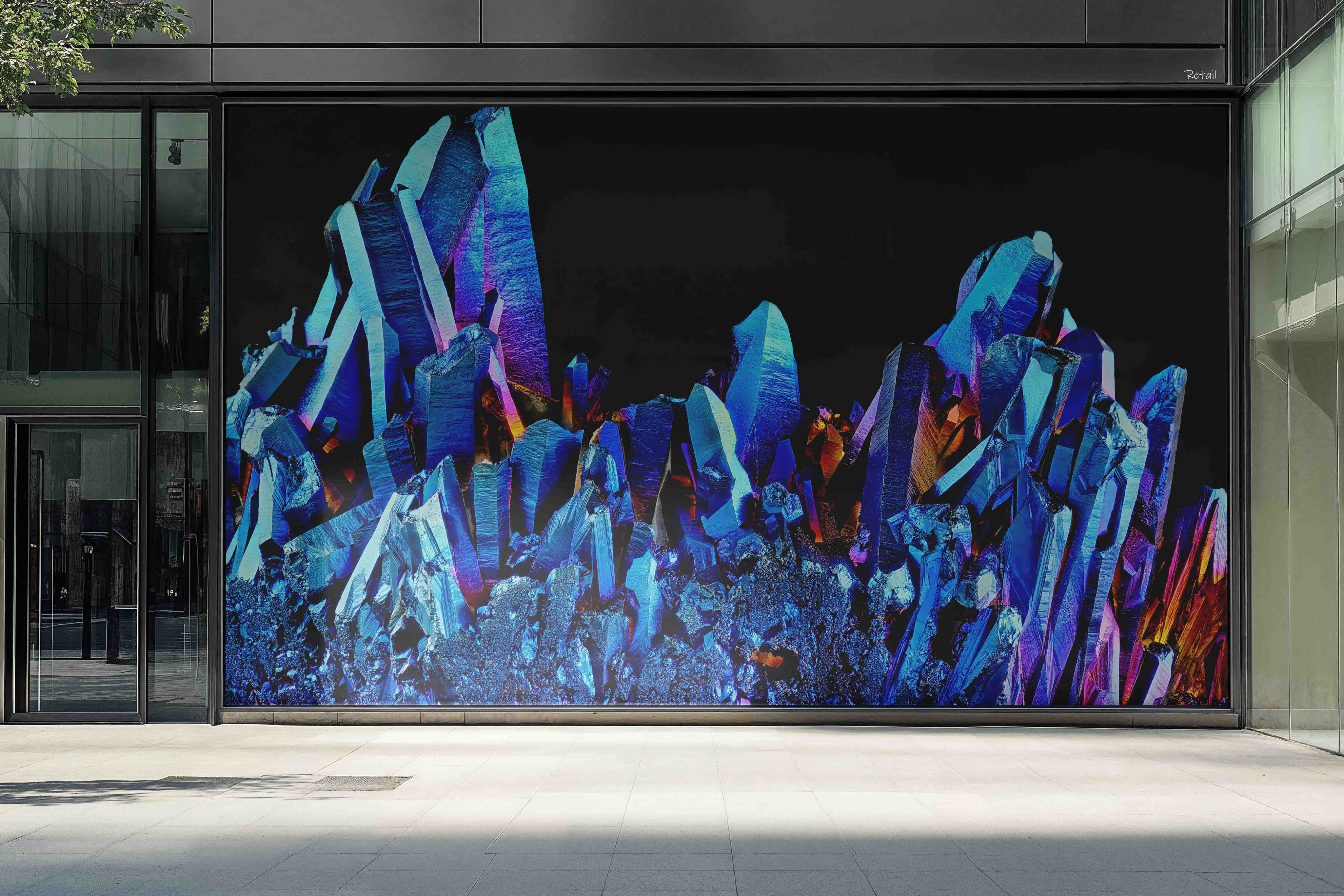 3D Retail Shop Store Market Trade Crystal Blue Wall Mural Wallpaper 22