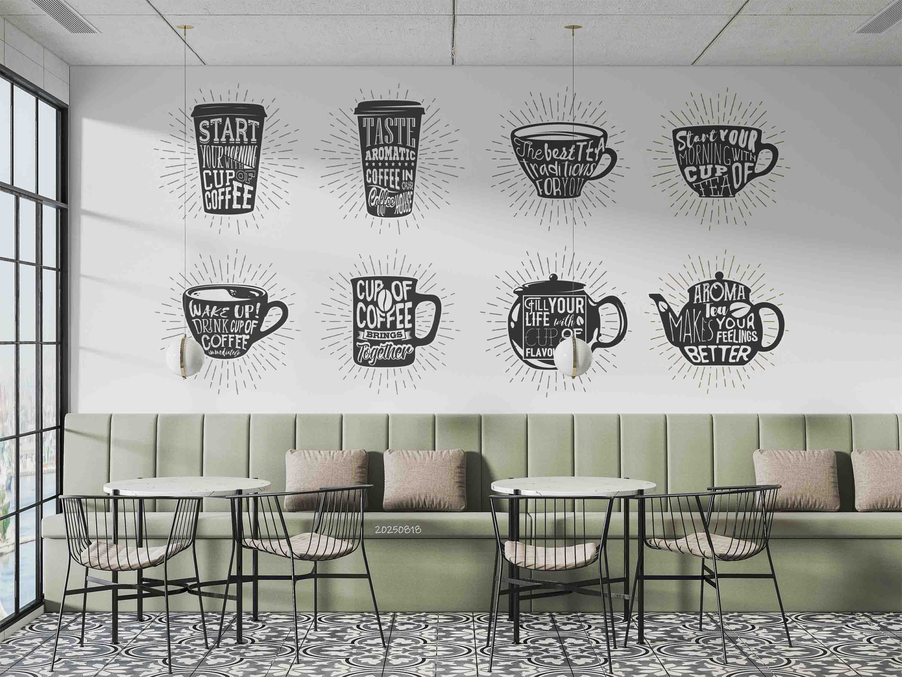 3D Restaurant Snack Bar Coffee Shop Wall Mural Wallpaper 40