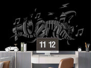 3D Abstract Grey Note Organ Trumpet Wall Mural Wallpaper YXL 07- Jess Art Decoration