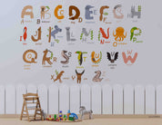 3D Childcare Nursery School Cartoon Animals Letters Kids Wall Mural Wallpaper JN 66