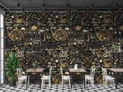 3D Restaurant Snack Bar Diner Fast Food Coffee Wall Mural Wallpaper 21