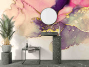 3D Abstract Damaskeen Crack Gold Dust Wall Mural Wallpaper YXL 601