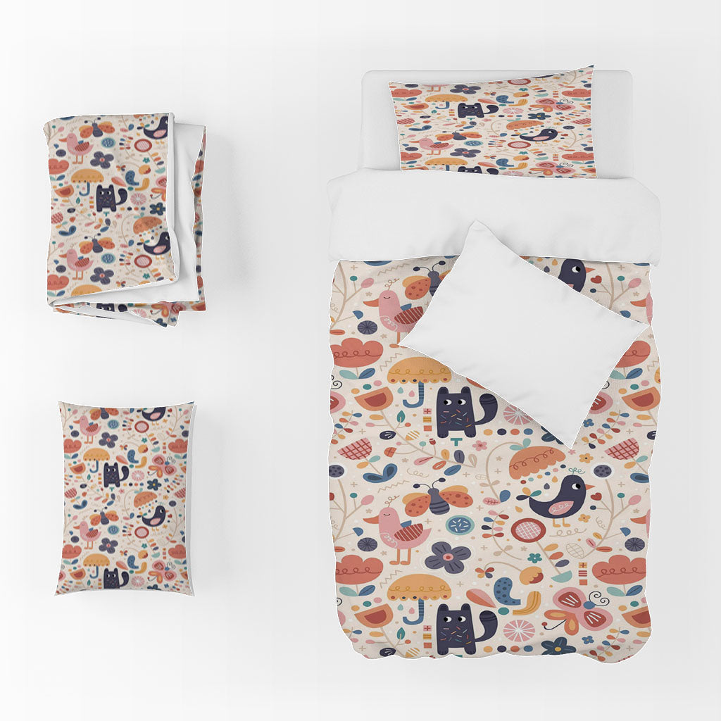 3D Cat Floral Umbrella Bird Duck Quilt Cover Set Bedding Set Duvet Cover Pillowcase 1449