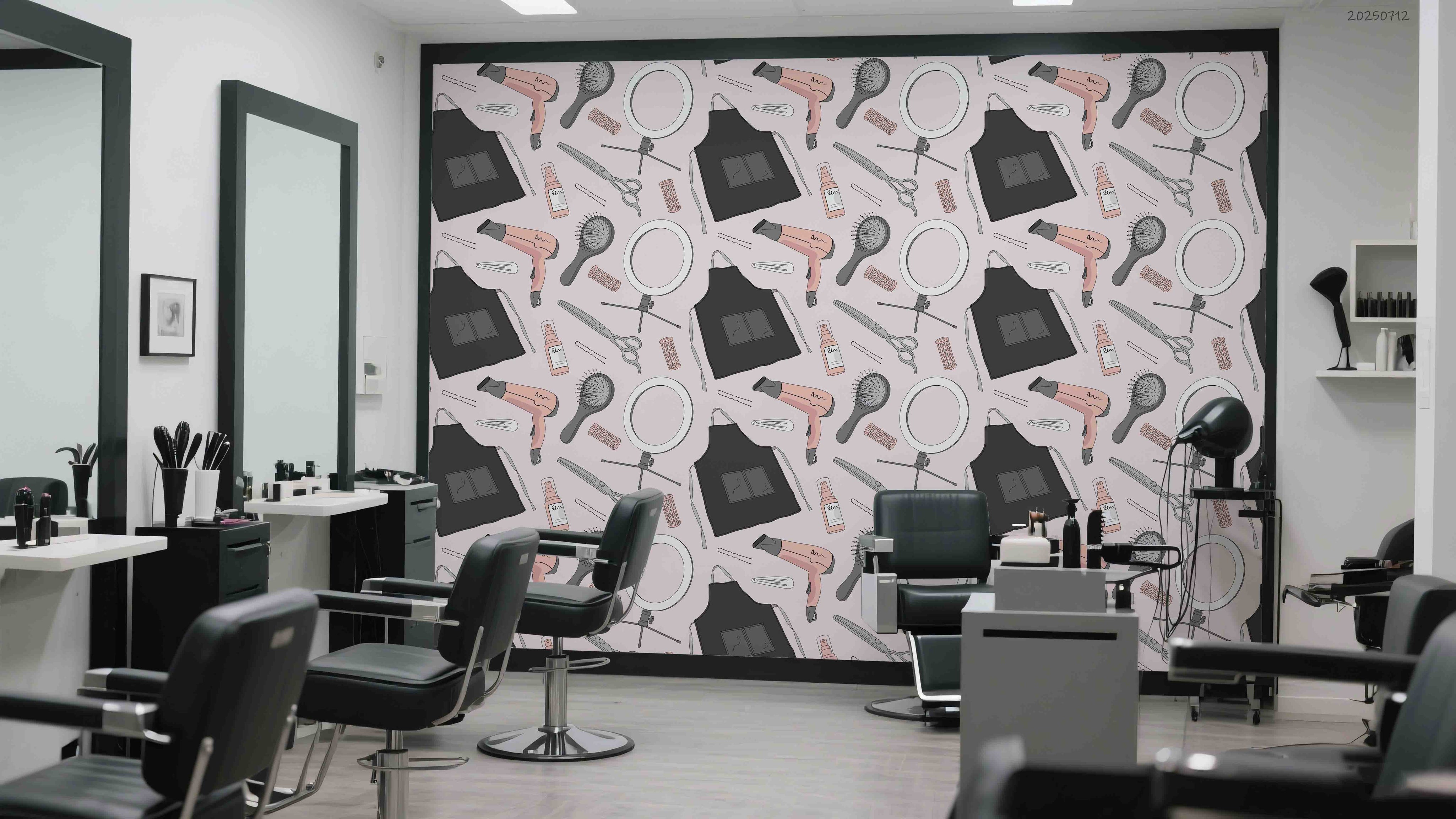 3D Salon Shop Beauty Salon Barber Shop Pattern Wall Mural Wallpaper 55