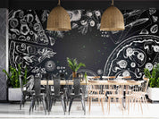 3D Restaurant Snack Bar Diner Fast Food Pizza Wall Mural Wallpaper 51
