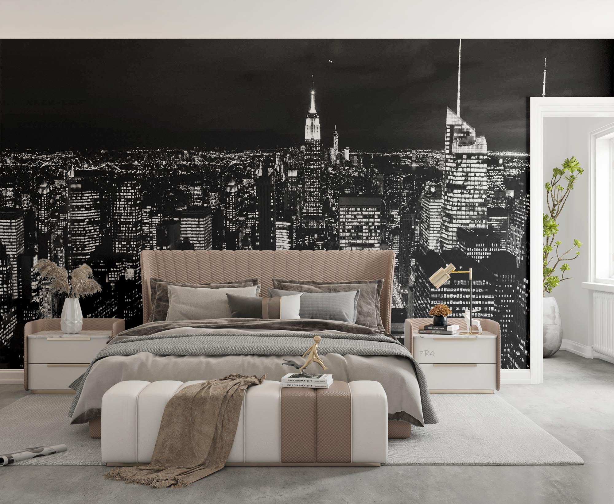 3D Night Urban Architecture Mansion Iron Tower Wall Mural Wallpaper YXL 2825