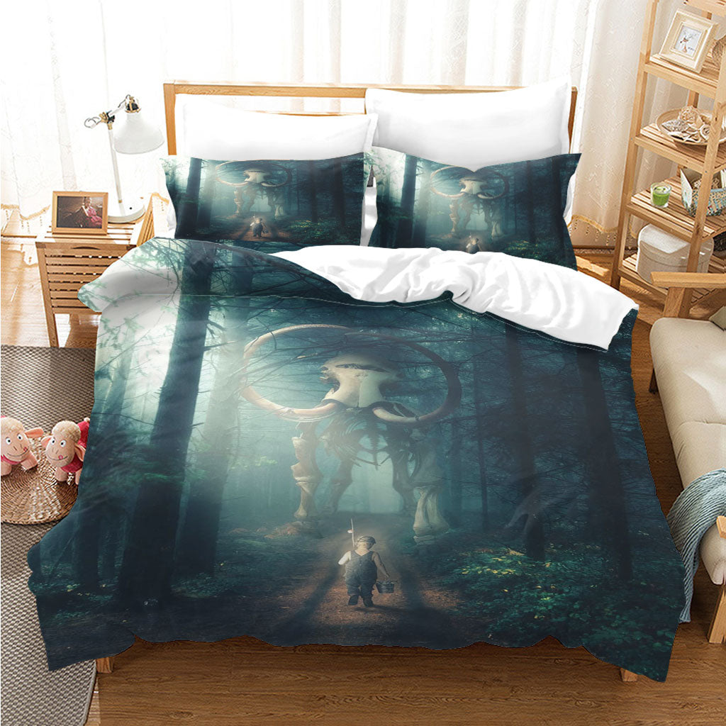 3D Forest Monster Tree Child Quilt Cover Set Bedding Set Duvet Cover Pillowcases 1202