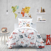 3D Animal Flamingo Japanese Crane Quilt Cover Set Bedding Set Duvet Cover Pillowcase 1451
