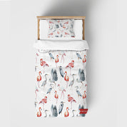 3D Animal Flamingo Japanese Crane Quilt Cover Set Bedding Set Duvet Cover Pillowcase 1451