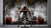 3D Man Weightlifting Abdominal Muscle Gym Wall Mural Wallpaper YXL 106