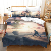 3D Tree Mountain Person Sunlight Quilt Cover Set Bedding Set Duvet Cover Pillowcases 1203