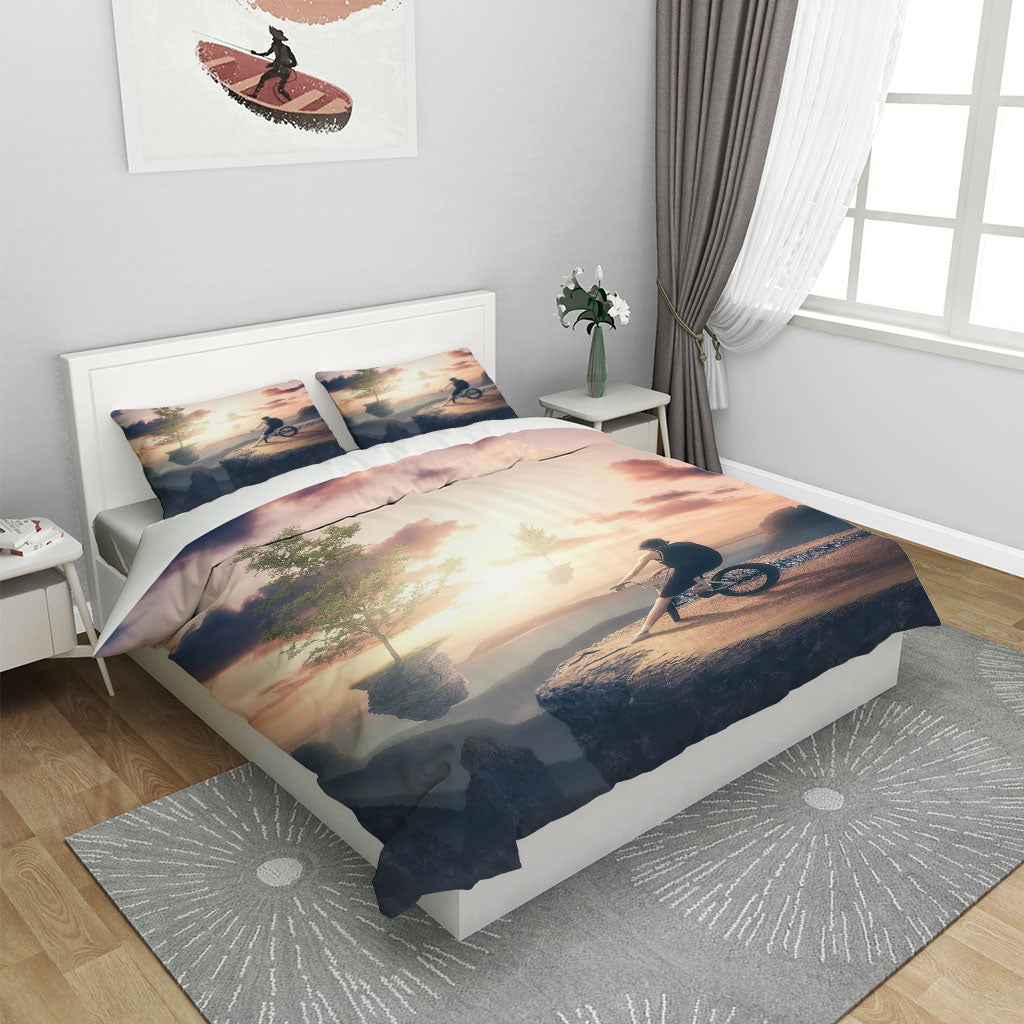 3D Tree Mountain Person Sunlight Quilt Cover Set Bedding Set Duvet Cover Pillowcases 1203