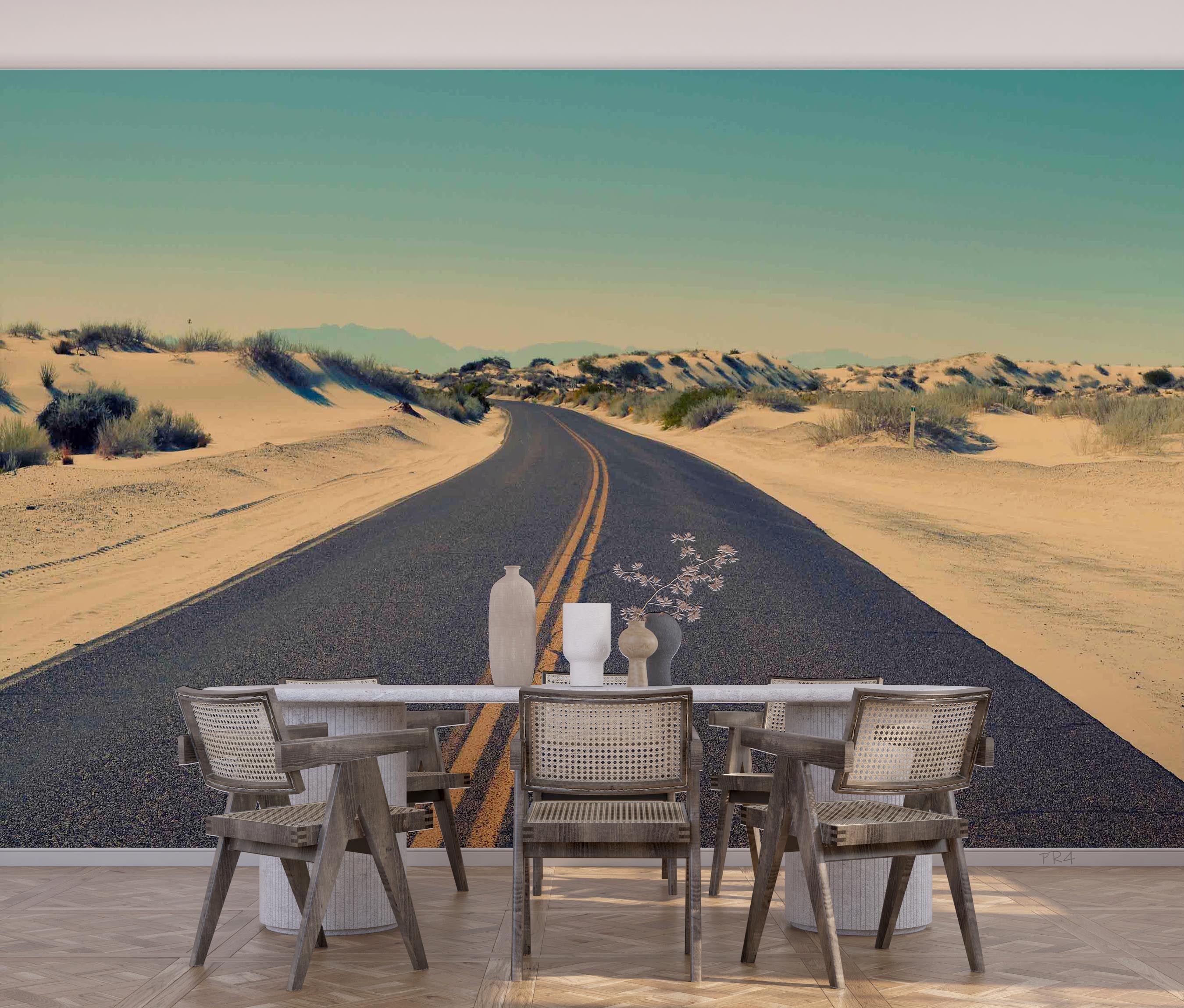 3D Desert Green Plant Road Scenery Wall Mural Wallpaper GD 3942- Jess Art Decoration