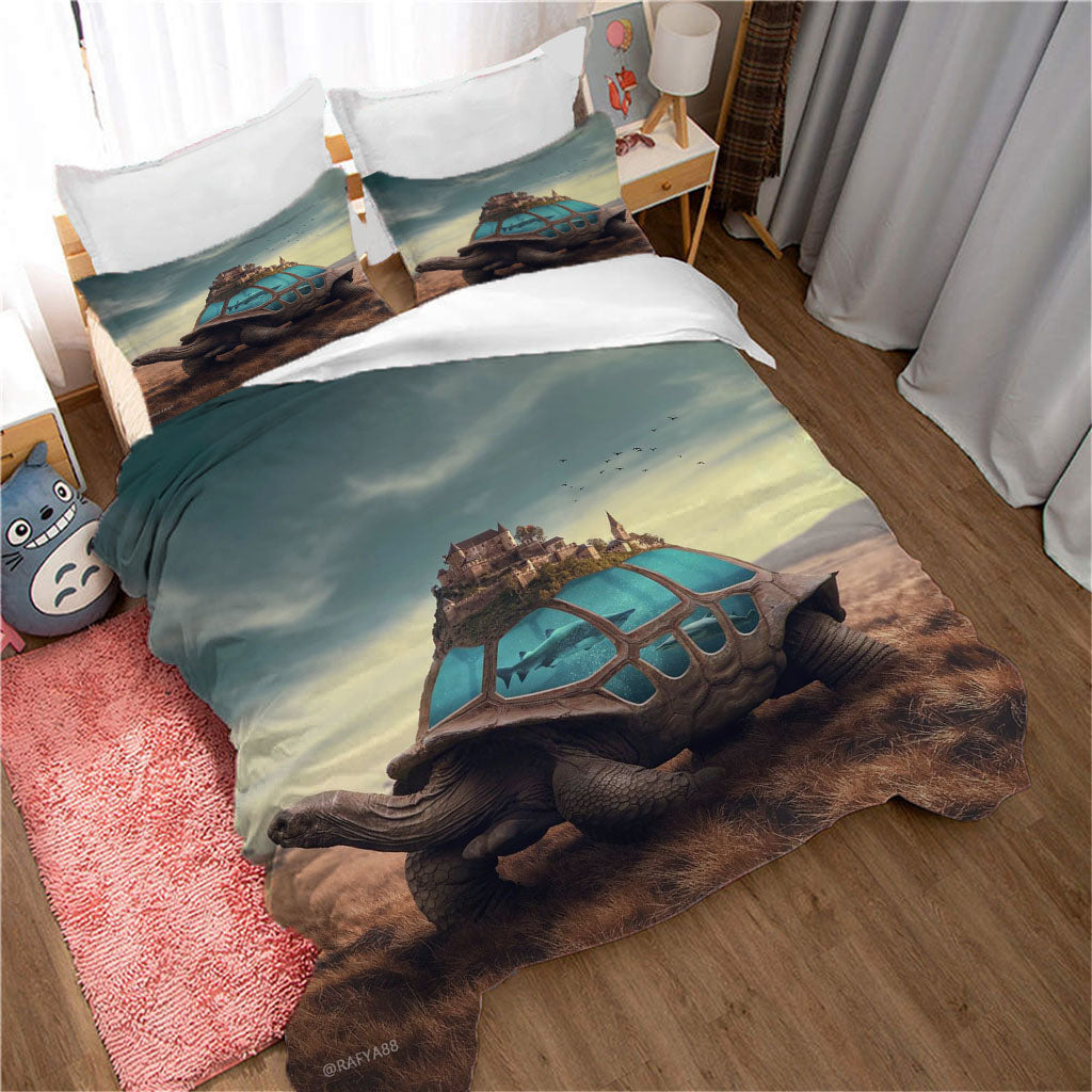 3D Sea Turtle Bird House Quilt Cover Set Bedding Set Duvet Cover Pillowcases 1126