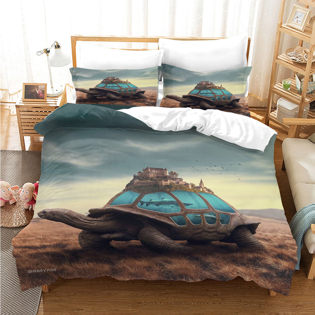 3D Sea Turtle Bird House Quilt Cover Set Bedding Set Duvet Cover Pillowcases 1126