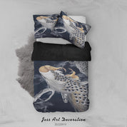 3D Animal Peacock Gray Quilt Cover Set Bedding Set Duvet Cover Pillowcase 239
