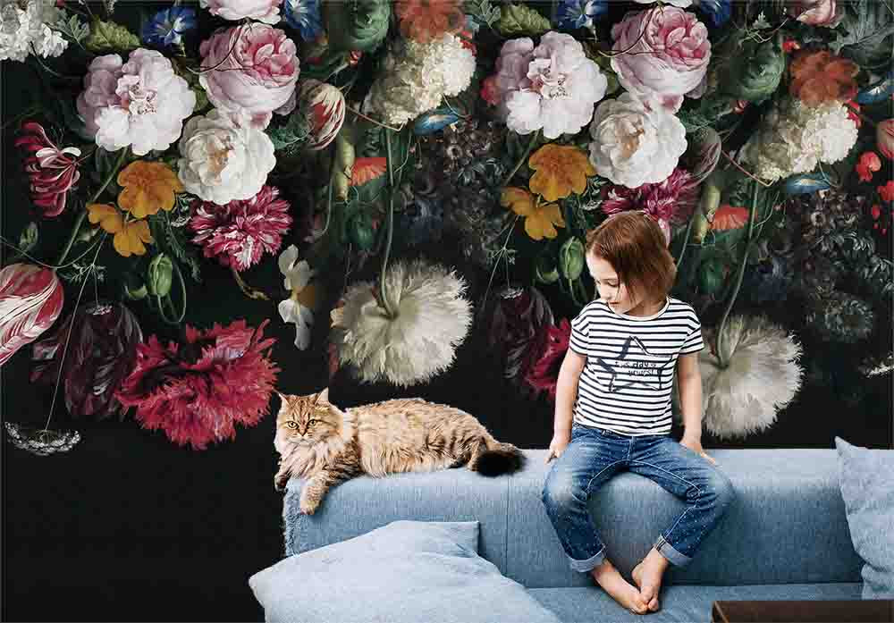 3D Vintage Colorful Floral Background Wall Mural Wallpaper GD 3669- Jess Art Decoration