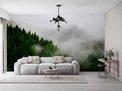3D Beautiful Forest Mist Mountain View Wall Mural Wallpaper GD 3293- Jess Art Decoration