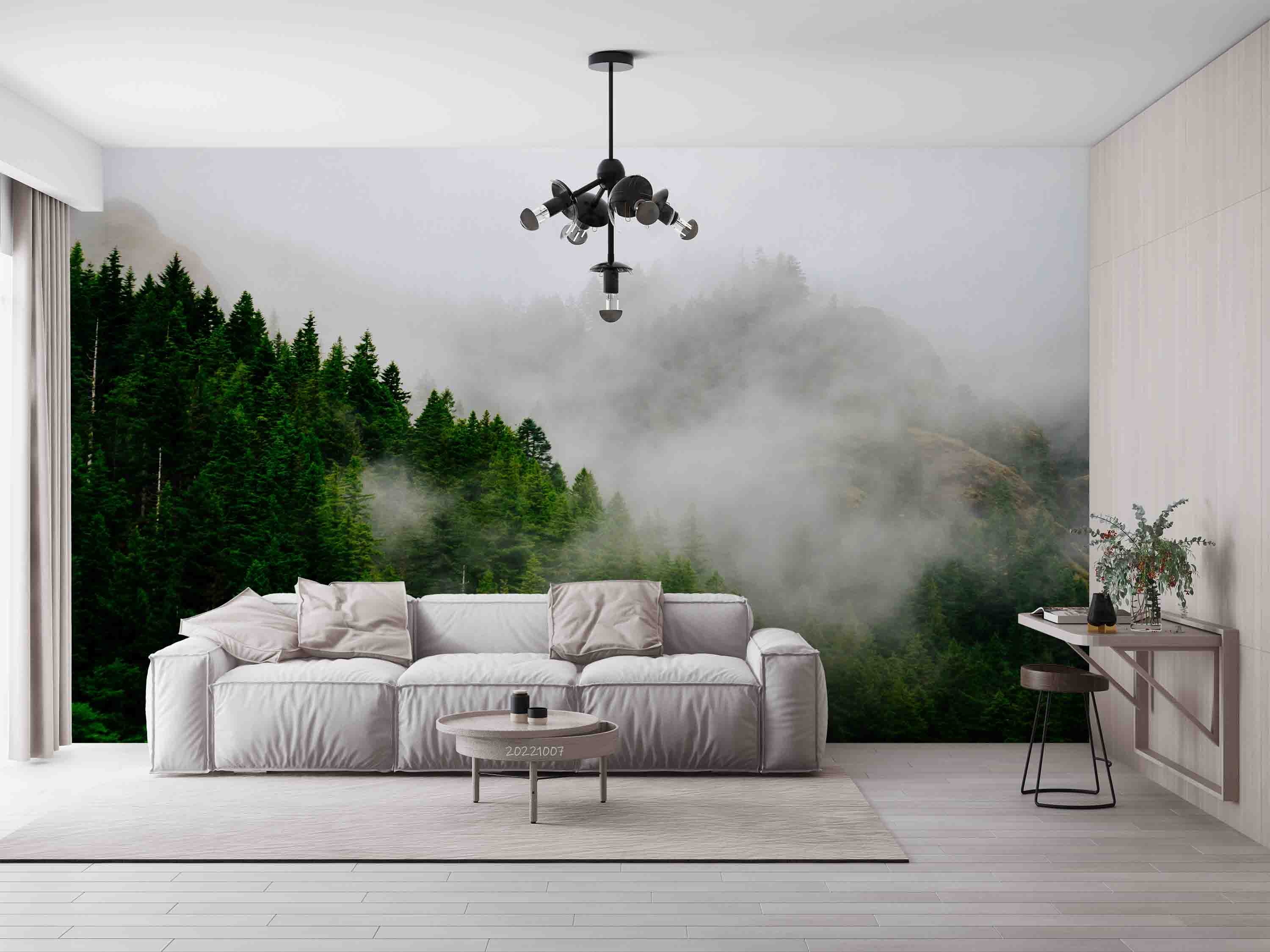 3D Beautiful Forest Mist Mountain View Wall Mural Wallpaper GD 3293- Jess Art Decoration