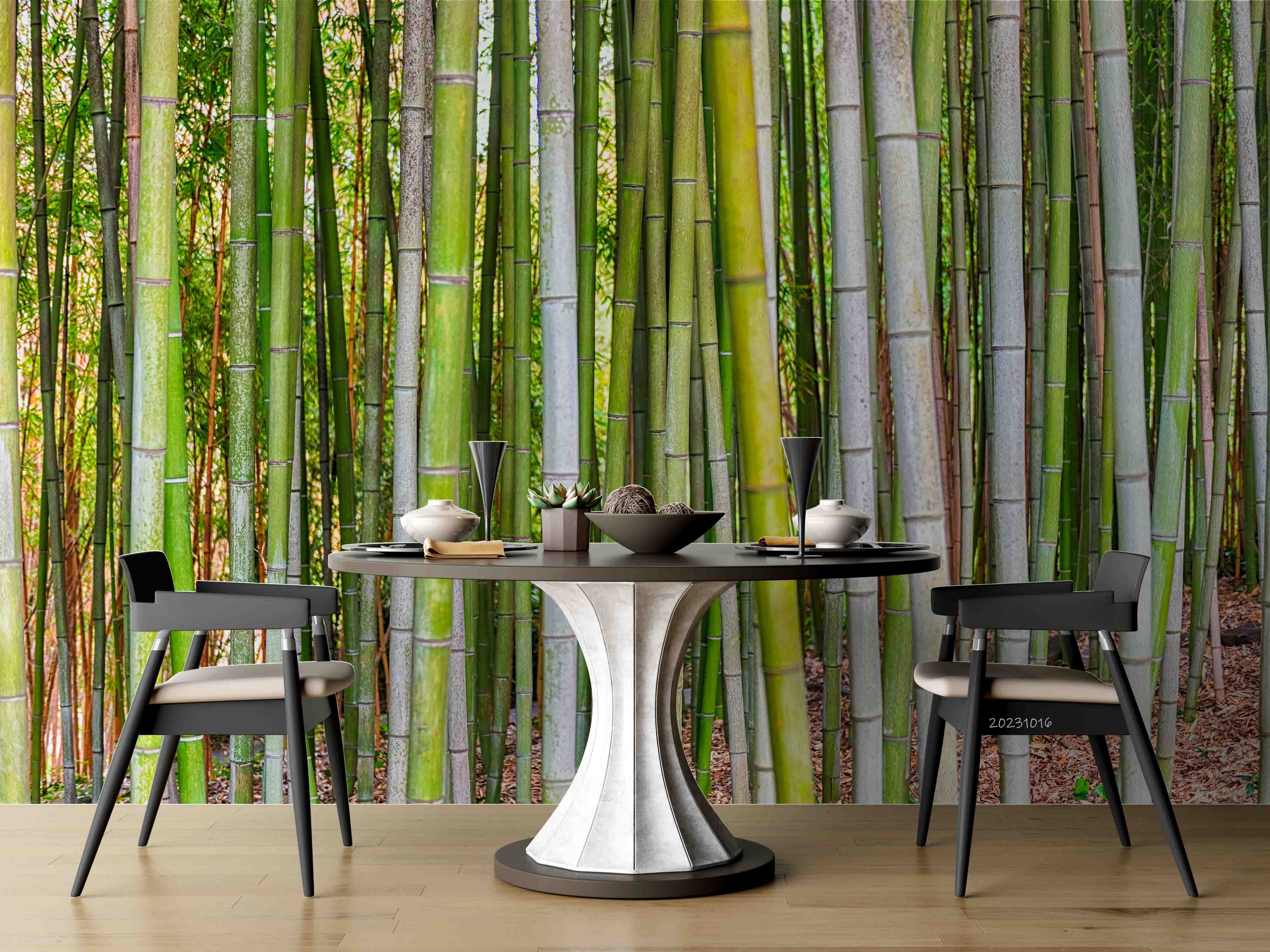 3D Bamboo Bamboo Pole Leaf Wall Mural Wallpaper YXL 2945