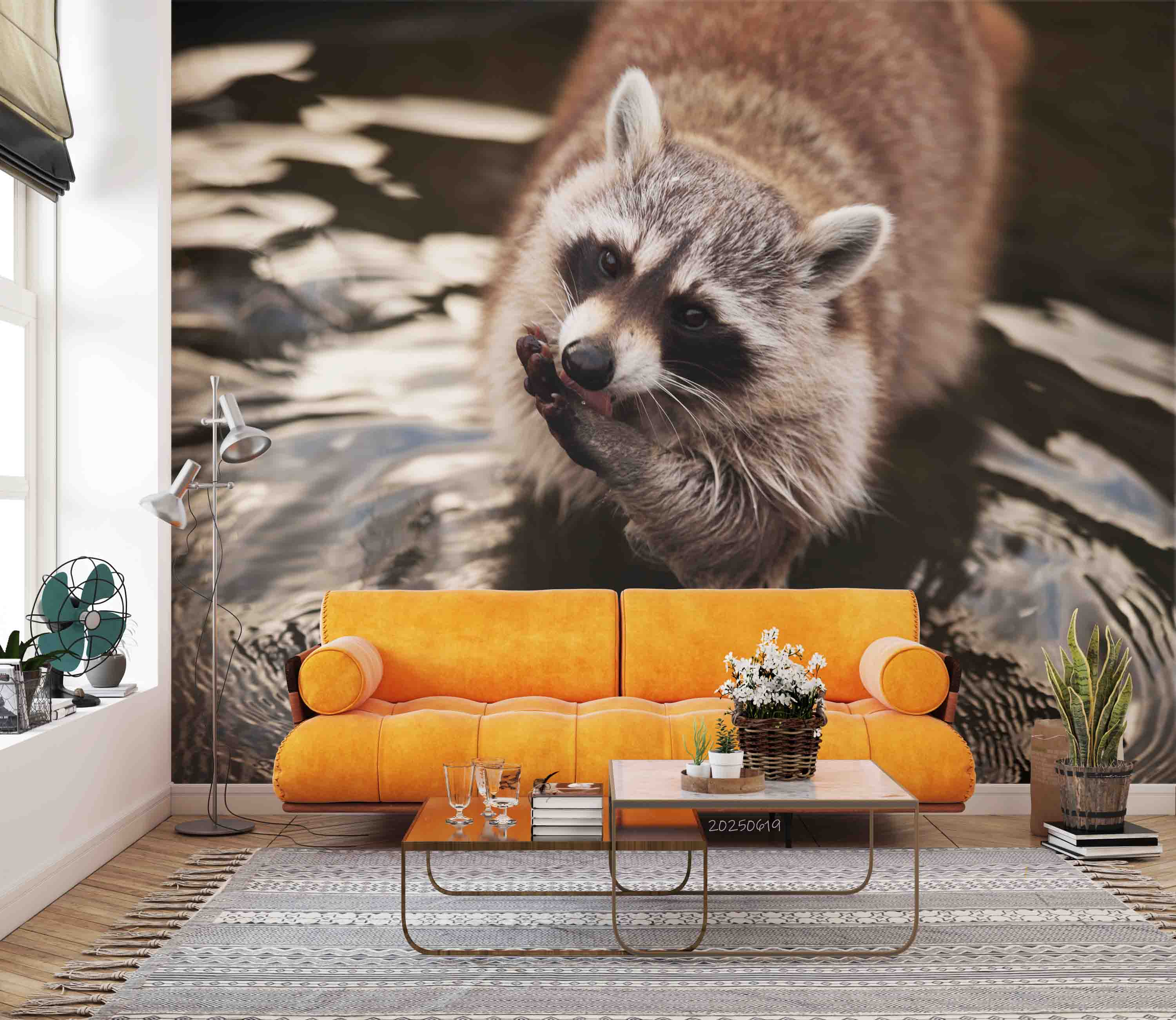 3D Nature Animal Brown Raccoon Wallpaper Wall Mural Wall Decor Wall Art Wall Sticker Remoable Wallpaper 1