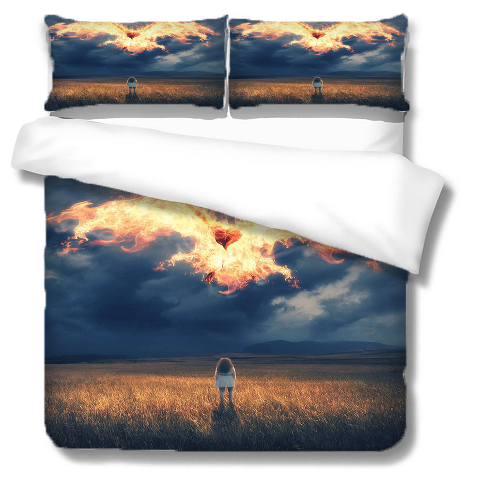 3D Grassland Fire Lassock Sky Quilt Cover Set Bedding Set Duvet Cover Pillowcases 1206